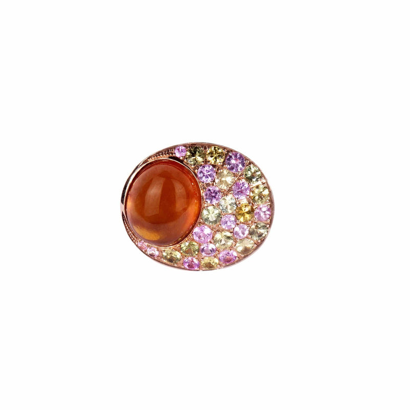 Ruby Quartz Amethyst and Topaz Ring