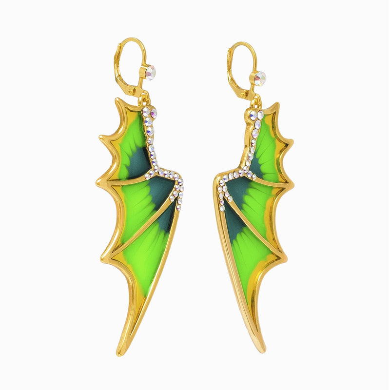 Plique-à-jour Bat Wing Earrings