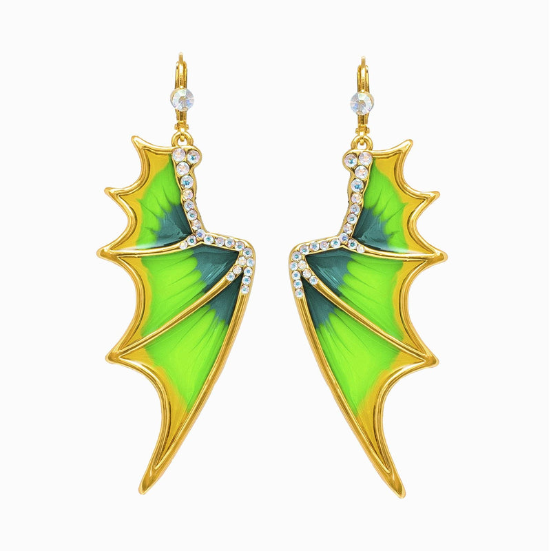 Plique-à-jour Bat Wing Earrings