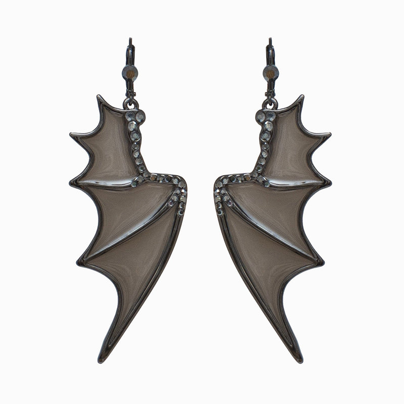 Plique-à-jour Bat Wing Earrings