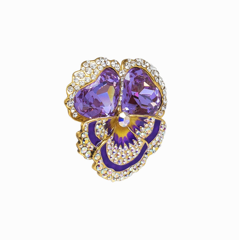 Crystal Pansy Brooch