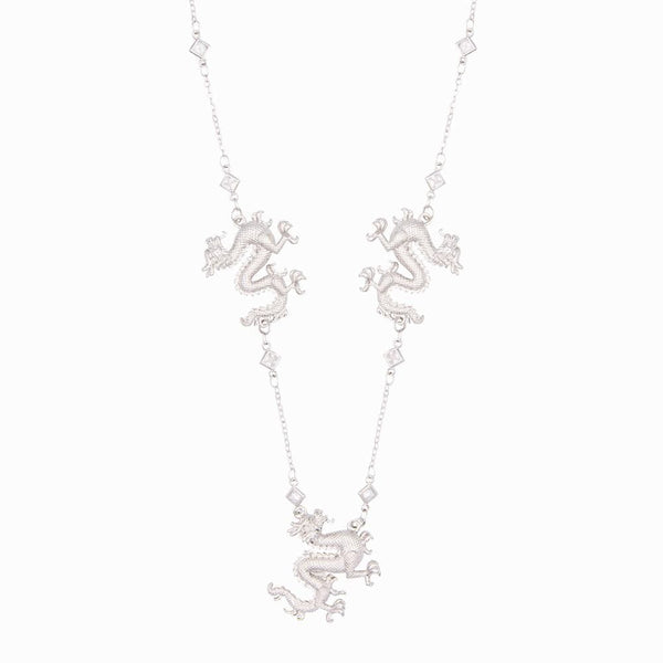Triple Chinese Dragon Necklace