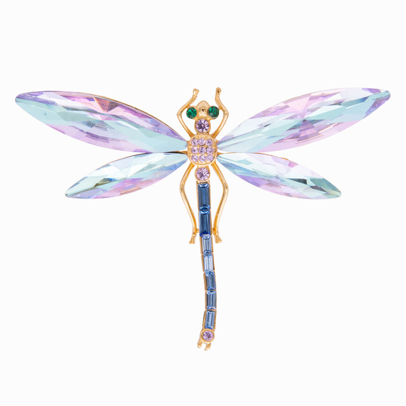 Large Crystal Dragonfly Brooch