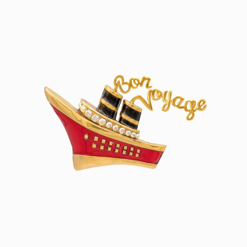 Bon Voyage Cruise Ship Brooch