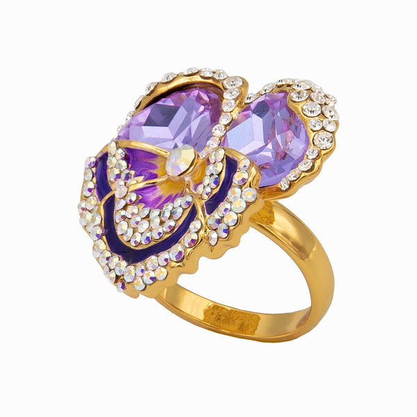 Crystal Pansy Ring
