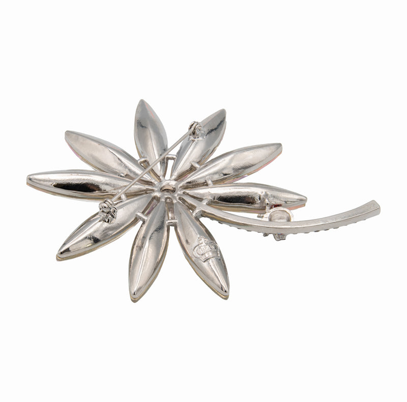Crystal Flower & Ladybird Brooch