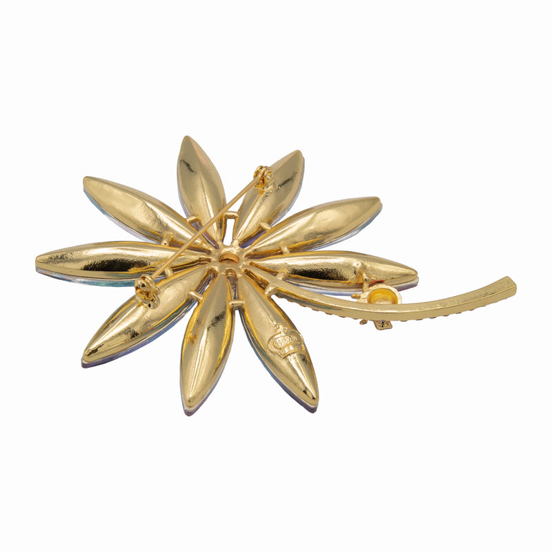 Crystal Flower & Ladybird Brooch