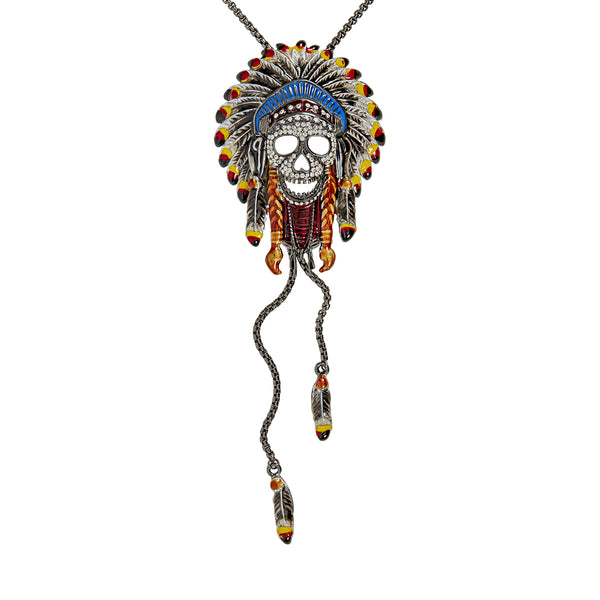 Native American Crystal Skull Lariat