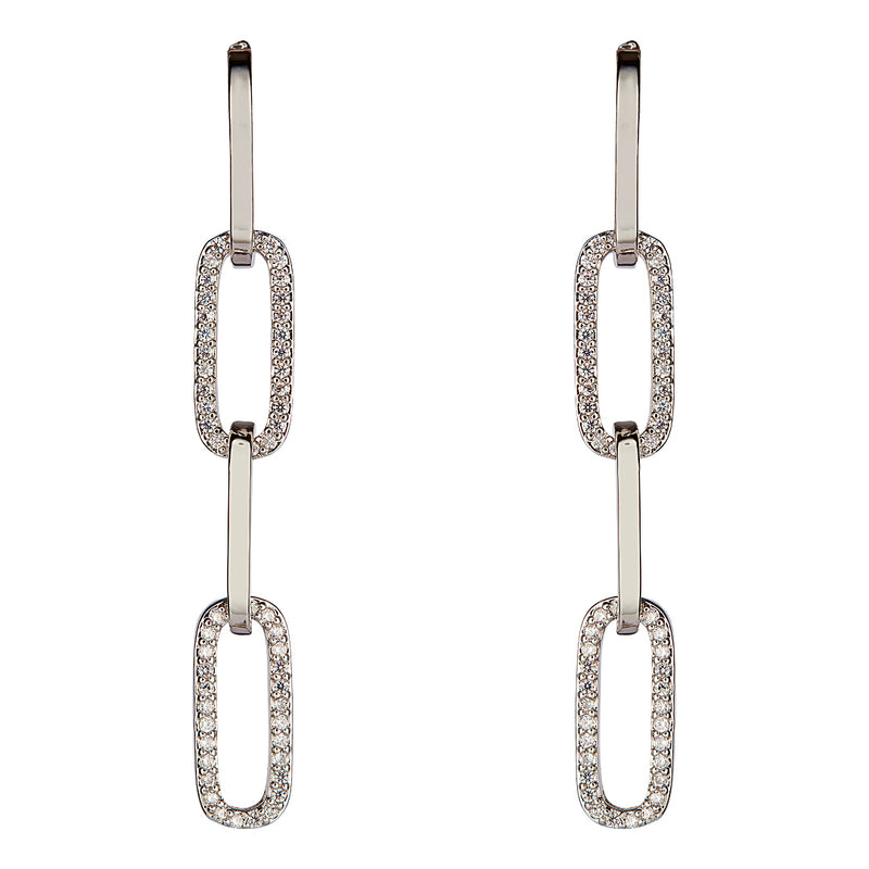 Crystal Chain Link Drop Earrings
