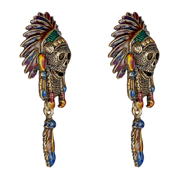 Native American Skull Earrings