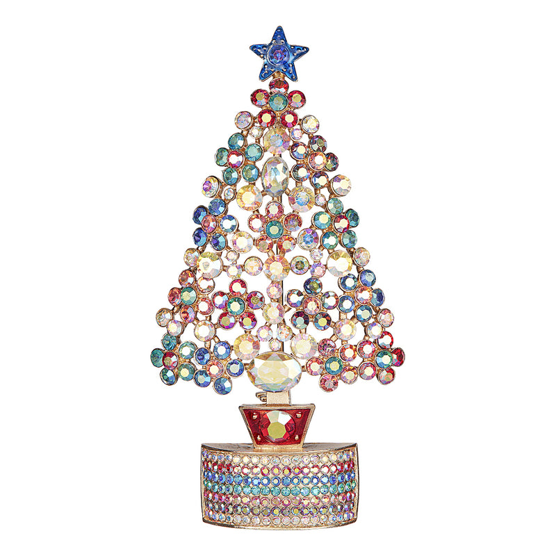 Crystal Christmas Tree Brooch
