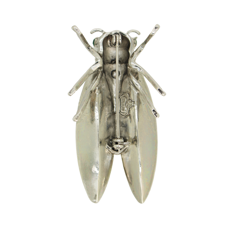 Faceted Crystal Bug Brooch