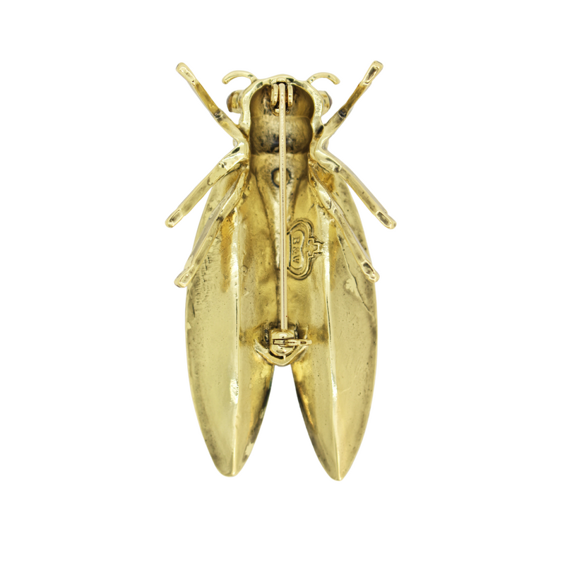 Faceted Crystal Bug Brooch