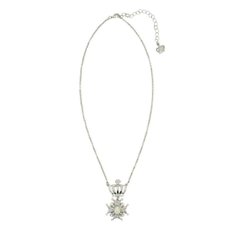 Crystal Medal & Crown Necklace