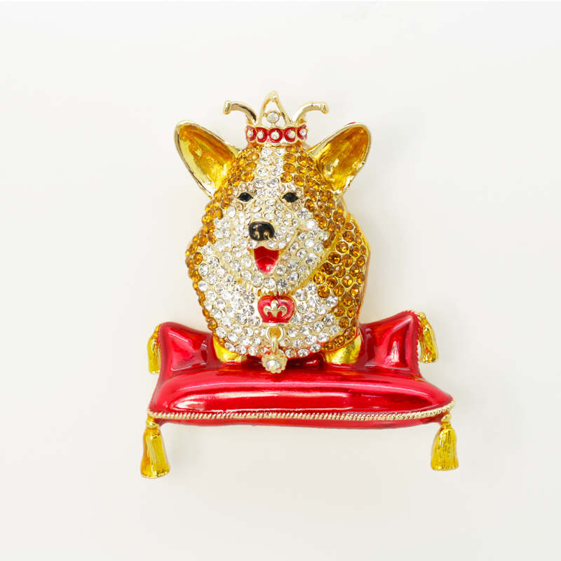 Royal Crystal Corgi Brooch