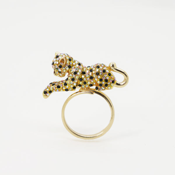 Crystal Leopard Ring