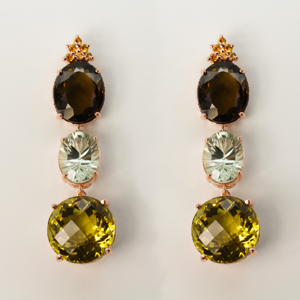 Smoky topaz online stud earrings