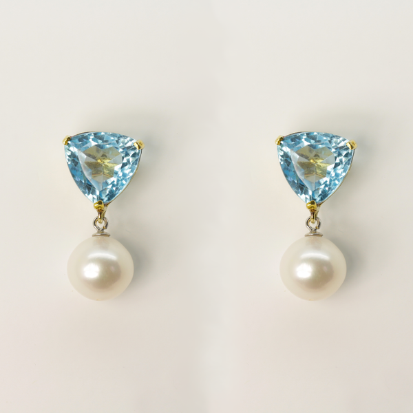 Topaz and Freshwater Pearl Earrings