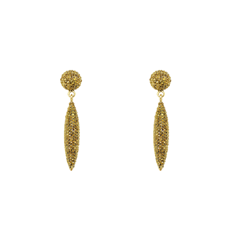 Crystal Stud & Cone Drop Earrings