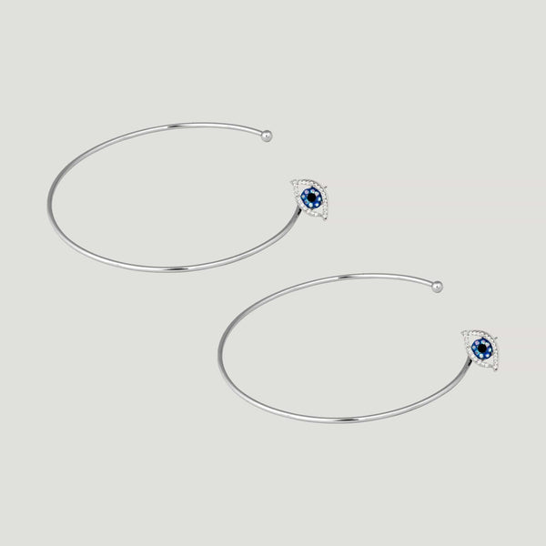Large Crystal Eye Hoop Earrings