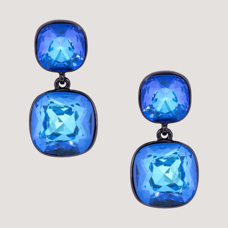 Two Crystal Drop Earrings