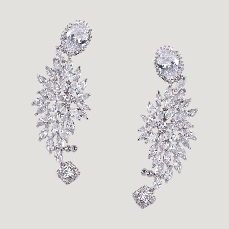 Elaborate Crystal Leaves Ear Cuffs