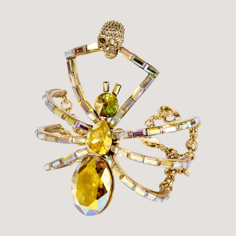 Crystal Spider with Skull Bracelet