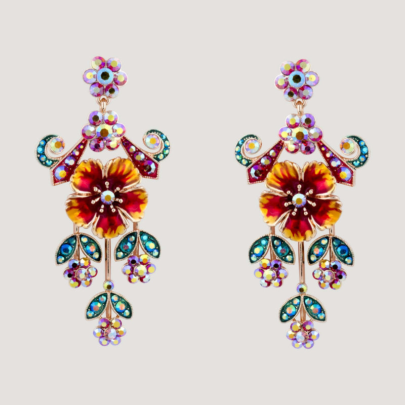 Antique Style Floral Drop Earrings