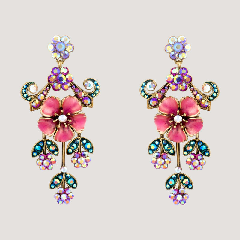 Antique Style Floral Drop Earrings