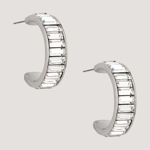 Chunky Baguette Hoop Earrings
