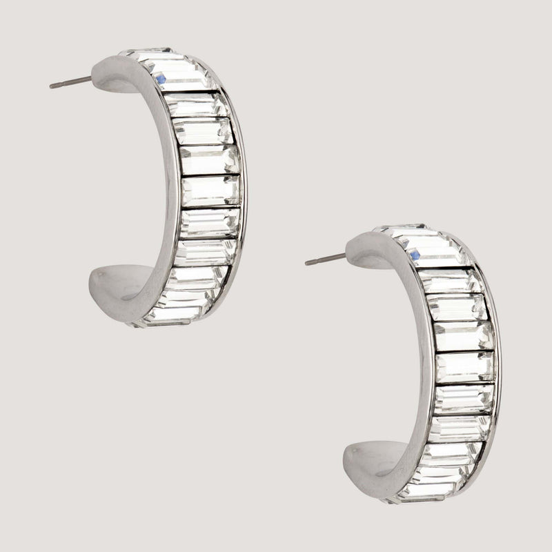Chunky Baguette Hoop Earrings