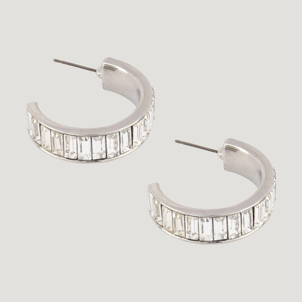 Chunky Baguette Hoop Earrings