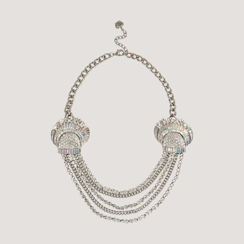 Crystal Double Shell Chain Necklace