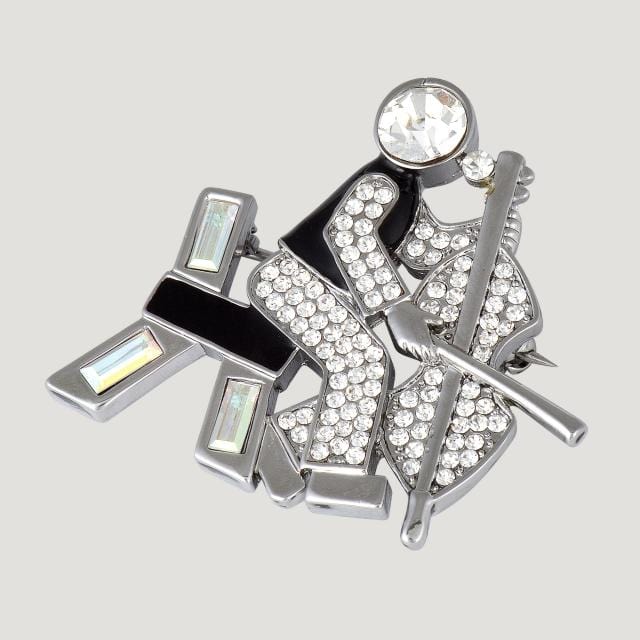 Butler & Wilson Crystal Cello Player Brooch