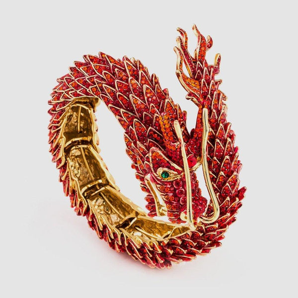 Crystal Chinese Dragon Wrap Bangle