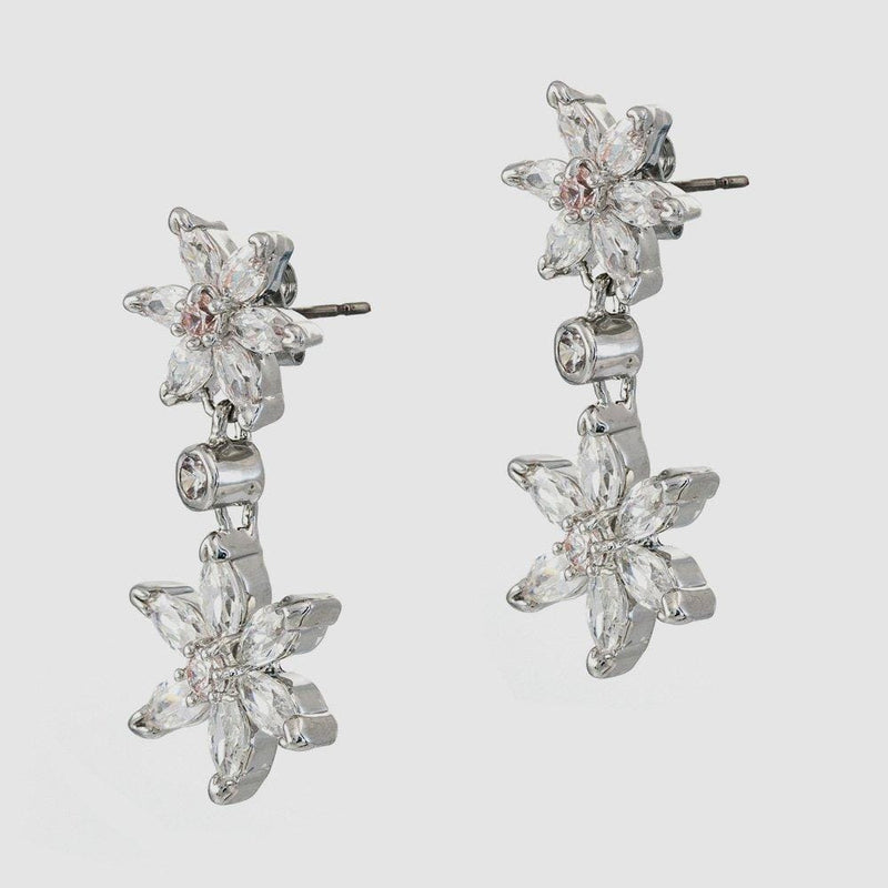 Double Daisy Drop Earrings