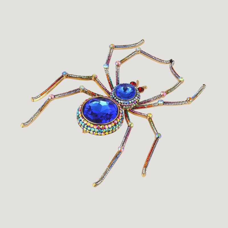 Large Crystal Spider Brooch