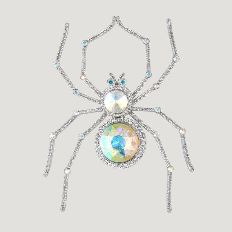 Large Crystal Spider Brooch
