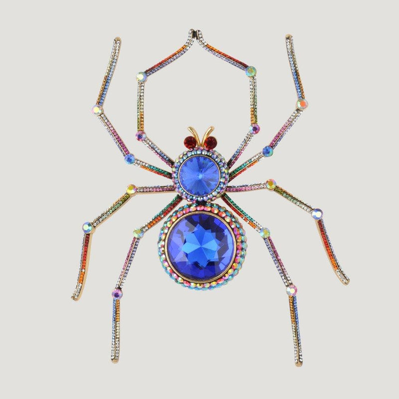Large Crystal Spider Brooch