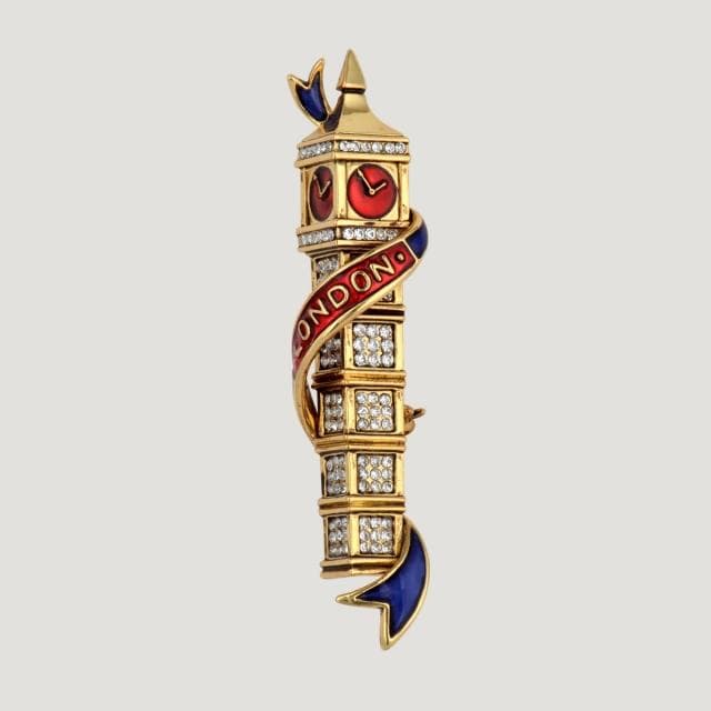 London Big Ben Crystal Brooch