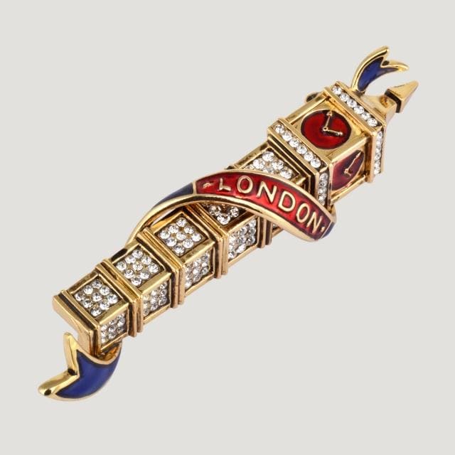 London Big Ben Crystal Brooch