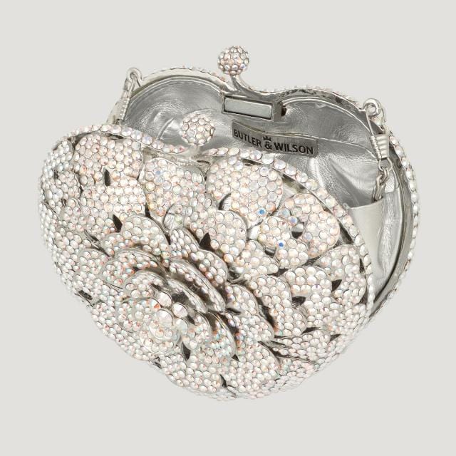 Swarovski Crystal Heart Shape Flower Bag Ab Multi