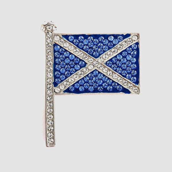 Crystal Scottish Flag Brooch